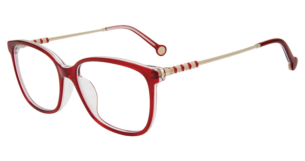 Carolina Herrera VHE852K round eyeglasses in Red 0 C9 B