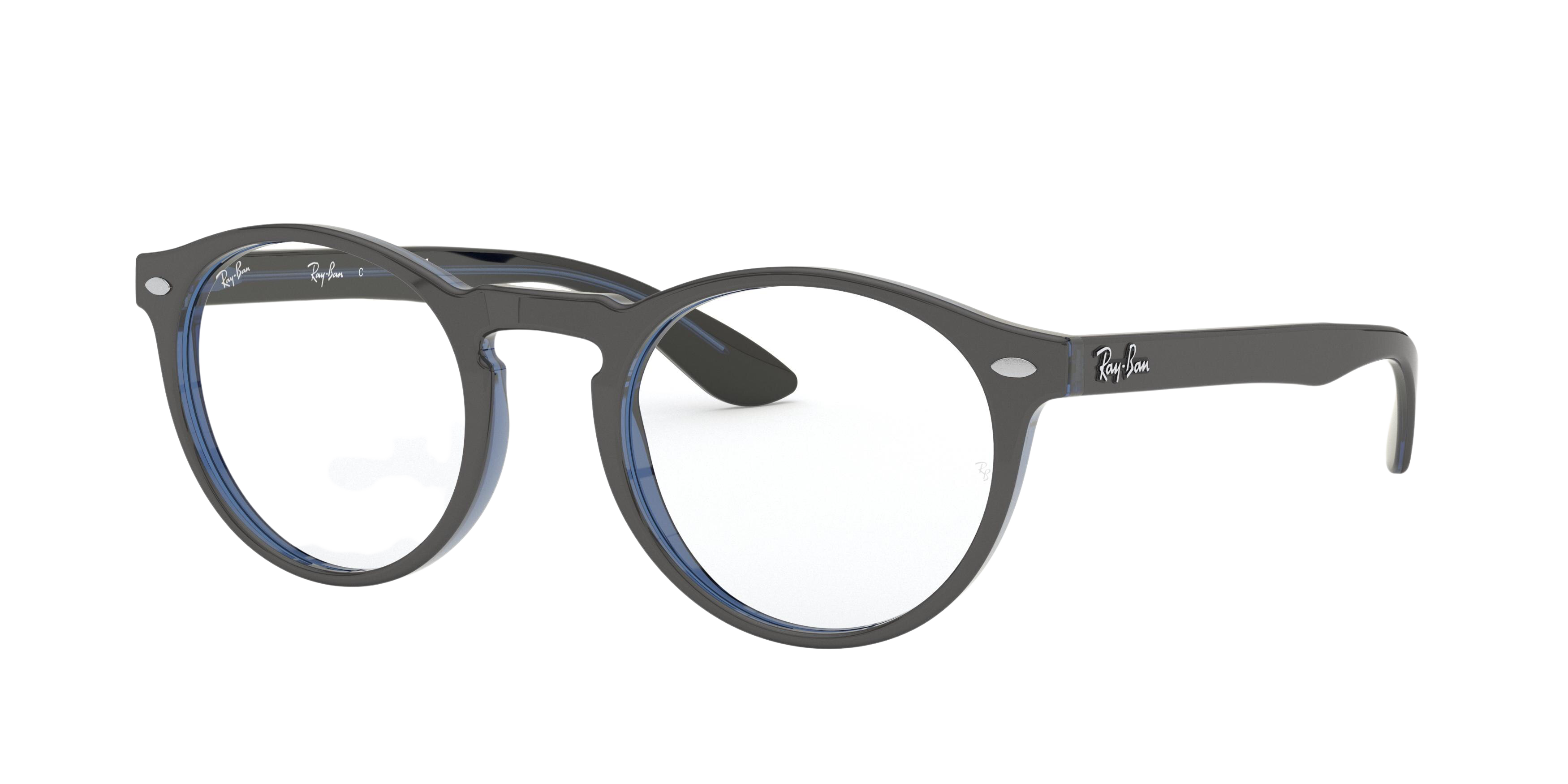 Ray-Ban RX5283 round eyeglasses in Grey on Top Trasparent Blue