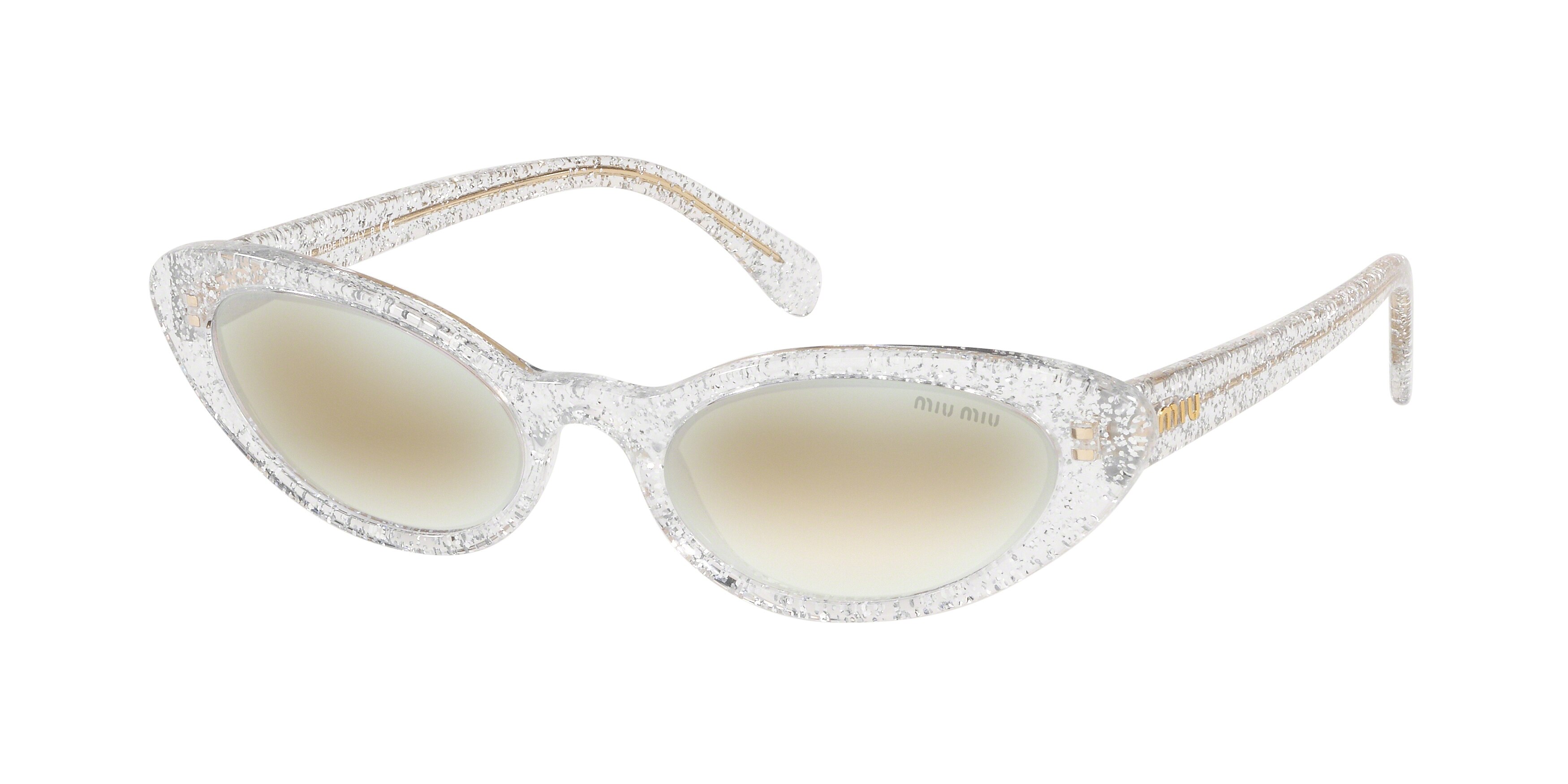 Miu Miu MU 09US cateye sunglasses in Glitter Silver