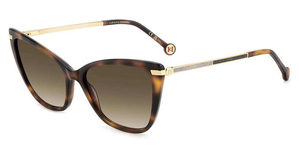 Carolina Herrera HER 0262/S rectangle sunglasses in Havana/Brown Shaded