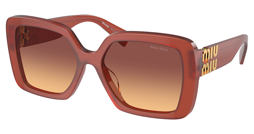 Miu Miu MU 10YS square sunglasses in Cognac Opal/Orange Gradient Violet