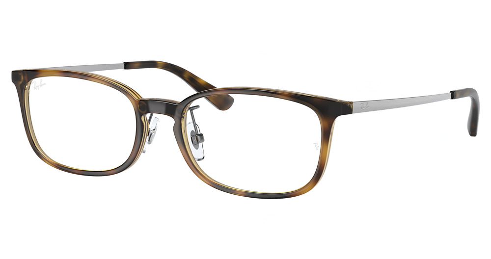 Ray-Ban RX7182D round eyeglasses in Havana