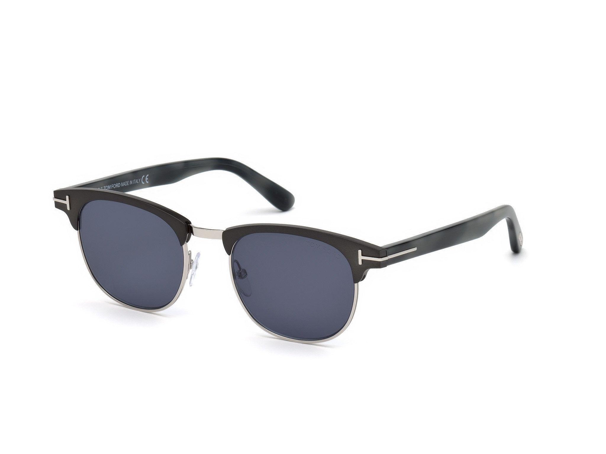 Matte Gunmetal, Palladium, Shiny Grey Havana Temples/ Blue Lenses