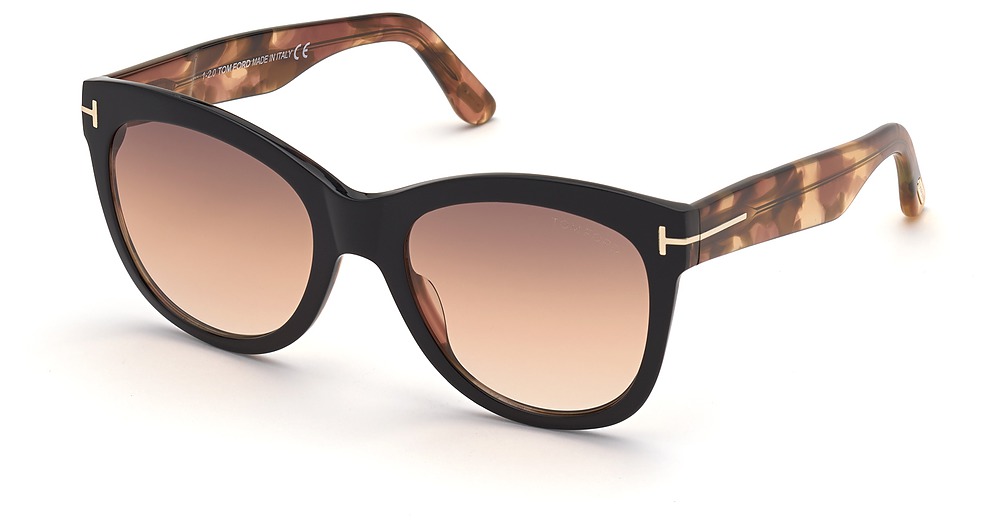 Tom Ford FT0870 cateye sunglasses in Black/Other/Gradient Brown