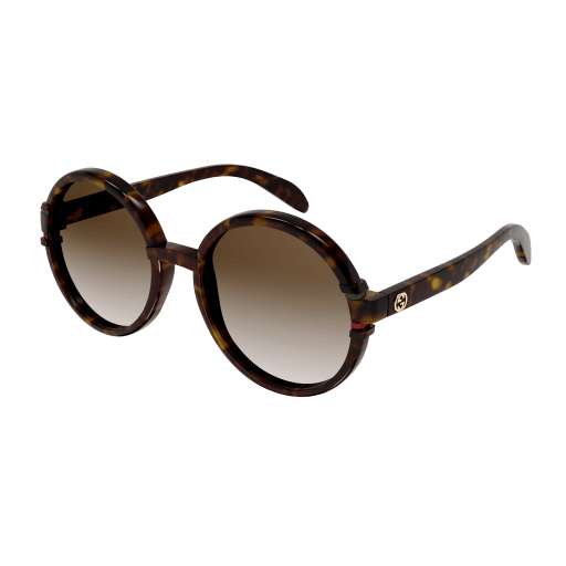 Gucci GG1067S round sunglasses in Havana Havana Brown/Brown