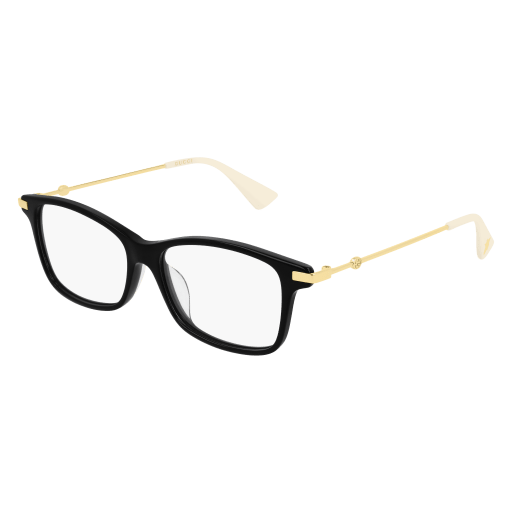 Gucci GG0513OA square eyeglasses in Black Gold Transparent