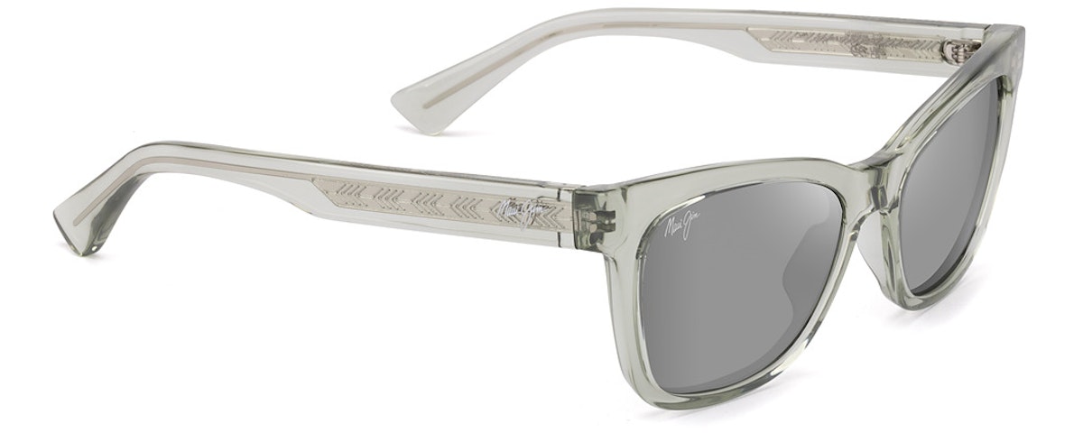 Shiny Transparent Sage Green / Neutral Grey