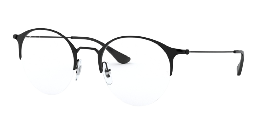 Ray-Ban RX3578V round eyeglasses in Matte Black on Black
