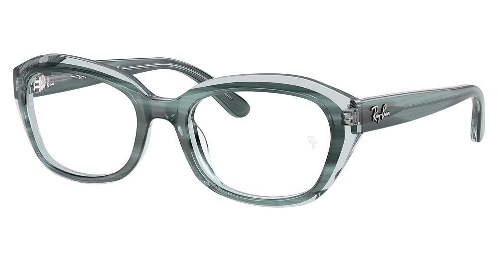 Ray-Ban RY1636 round eyeglasses in Striped Green on Transp