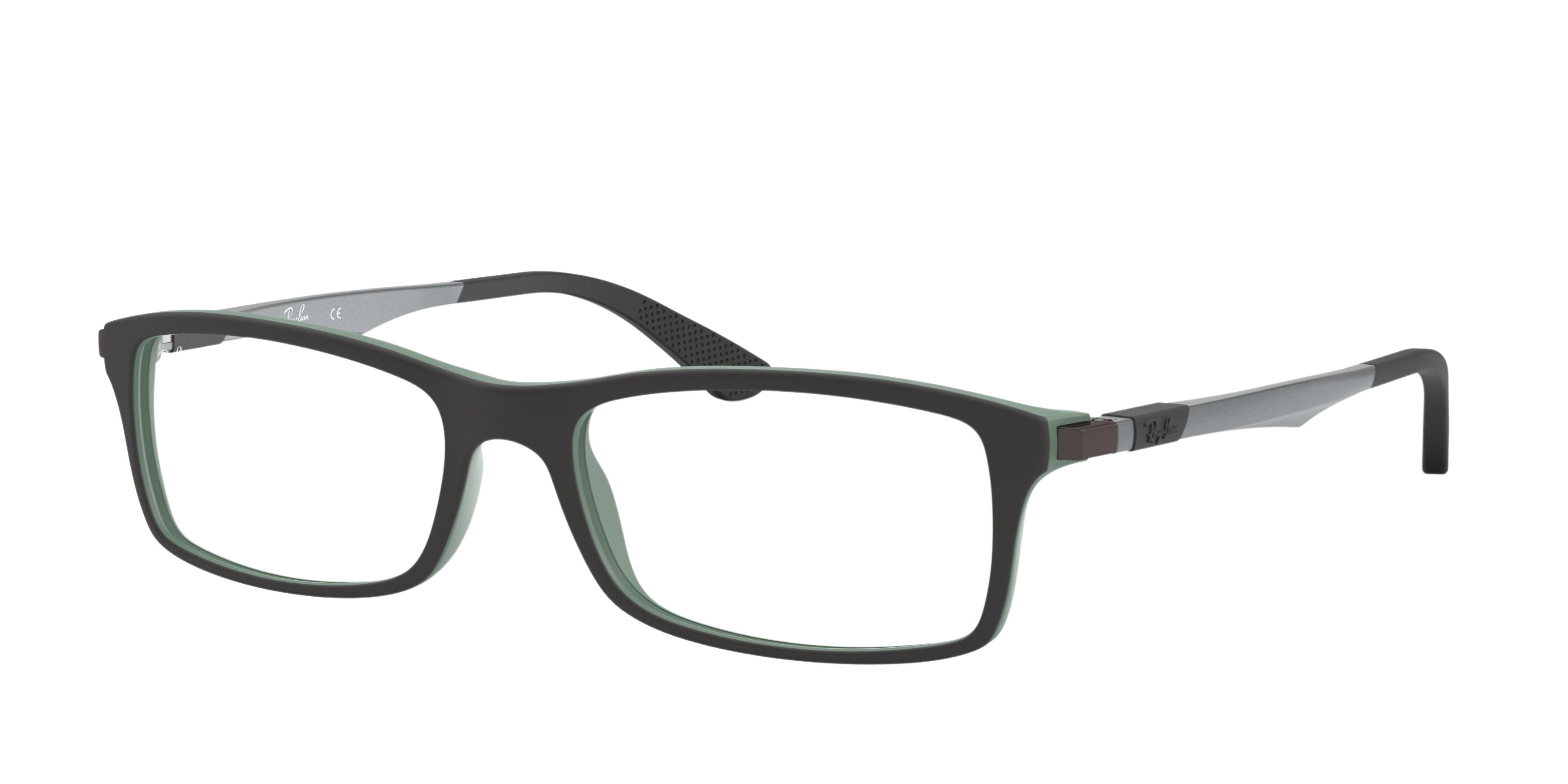Ray-Ban RX7017 rectangle eyeglasses in Top Black on Green