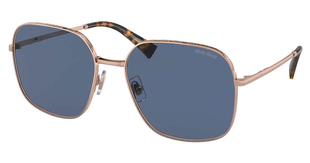 Miu Miu MU 50YS square sunglasses in Rose Gold/Dark Blue