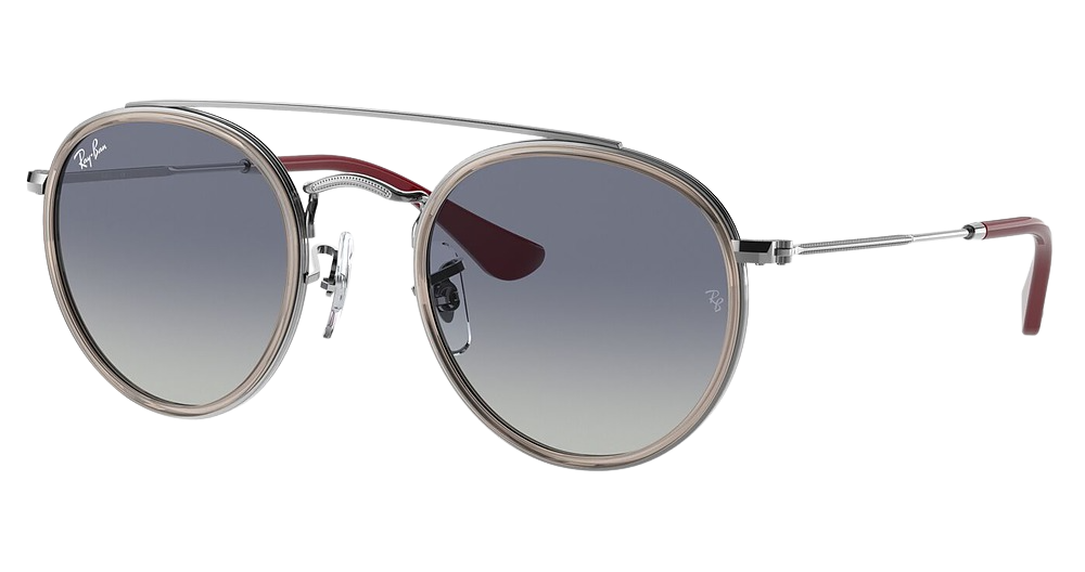 Ray-Ban RJ9647S aviator sunglasses in Transparent Grey/Grey Gradient Blue