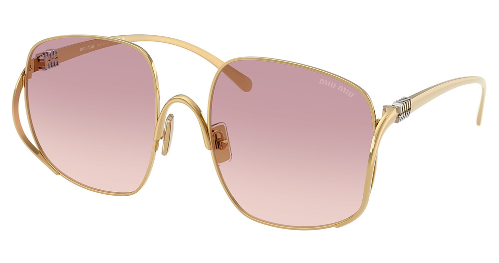 Miu Miu MU A57S aviator sunglasses in Gold/Brown Gradient Dark Violet