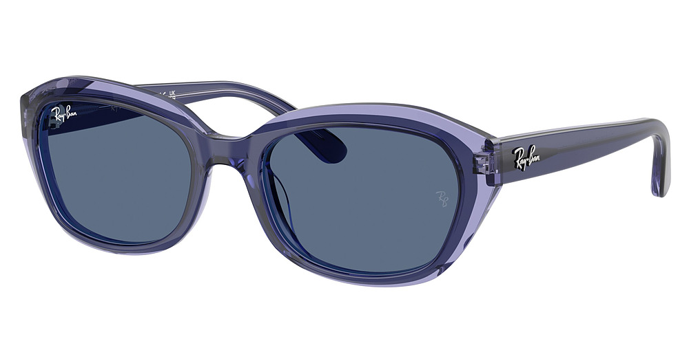 Ray-Ban RJ9081S round sunglasses in Top Violet on Transp Violet/Dark Blue