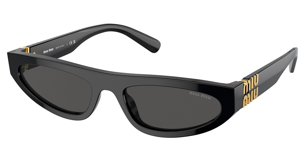 Miu Miu MU 07ZS round sunglasses in Black/Dark Grey