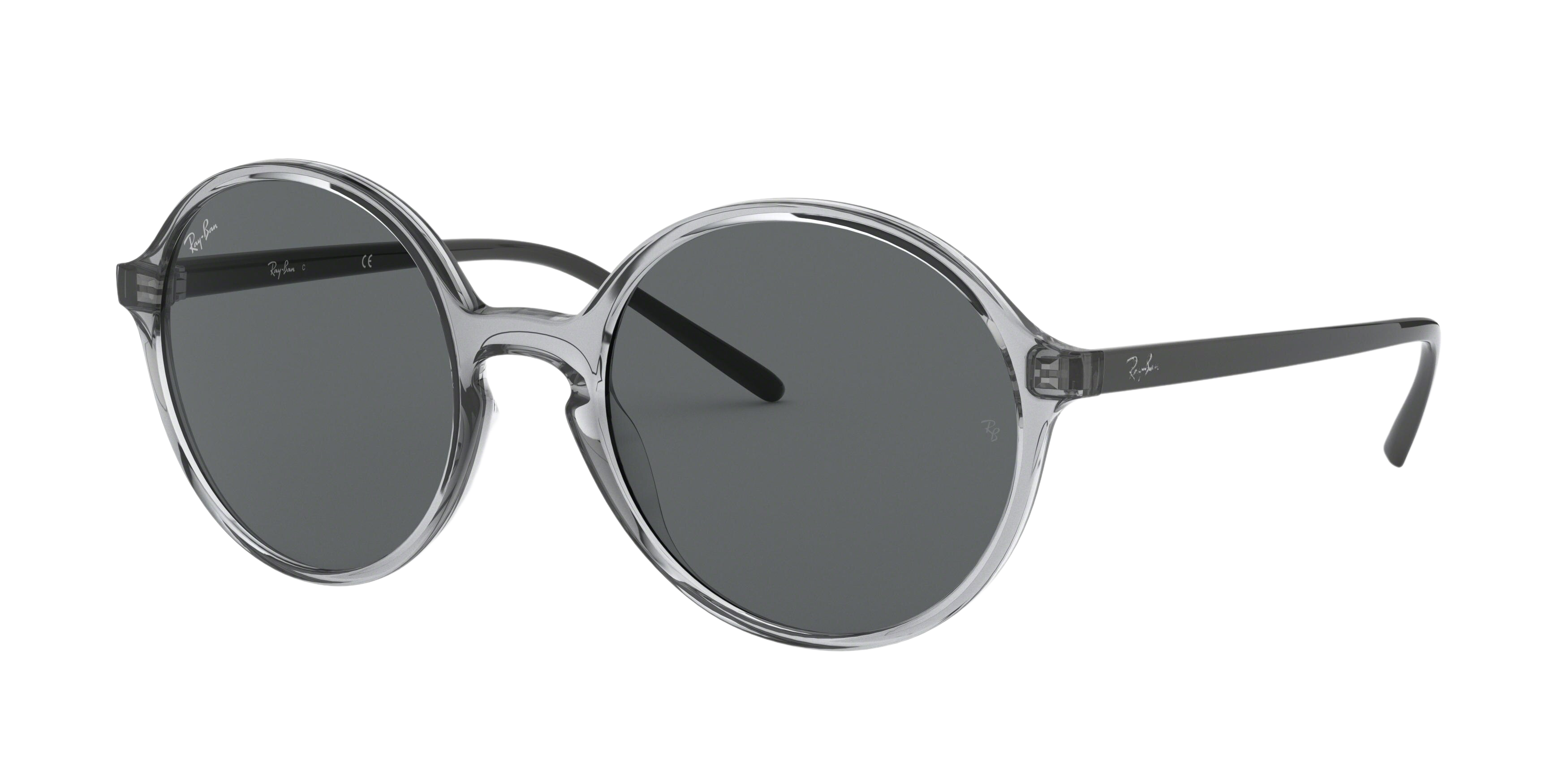Ray-Ban RB4304F round sunglasses in Transparent Grey