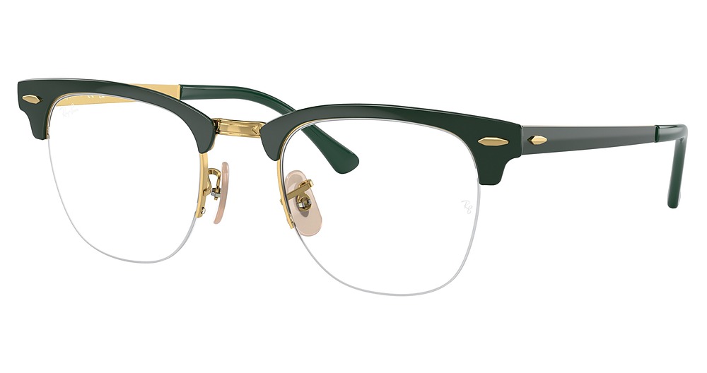 Ray-Ban RX3716VM CLUBMASTER METAL round eyeglasses in Green on Arista