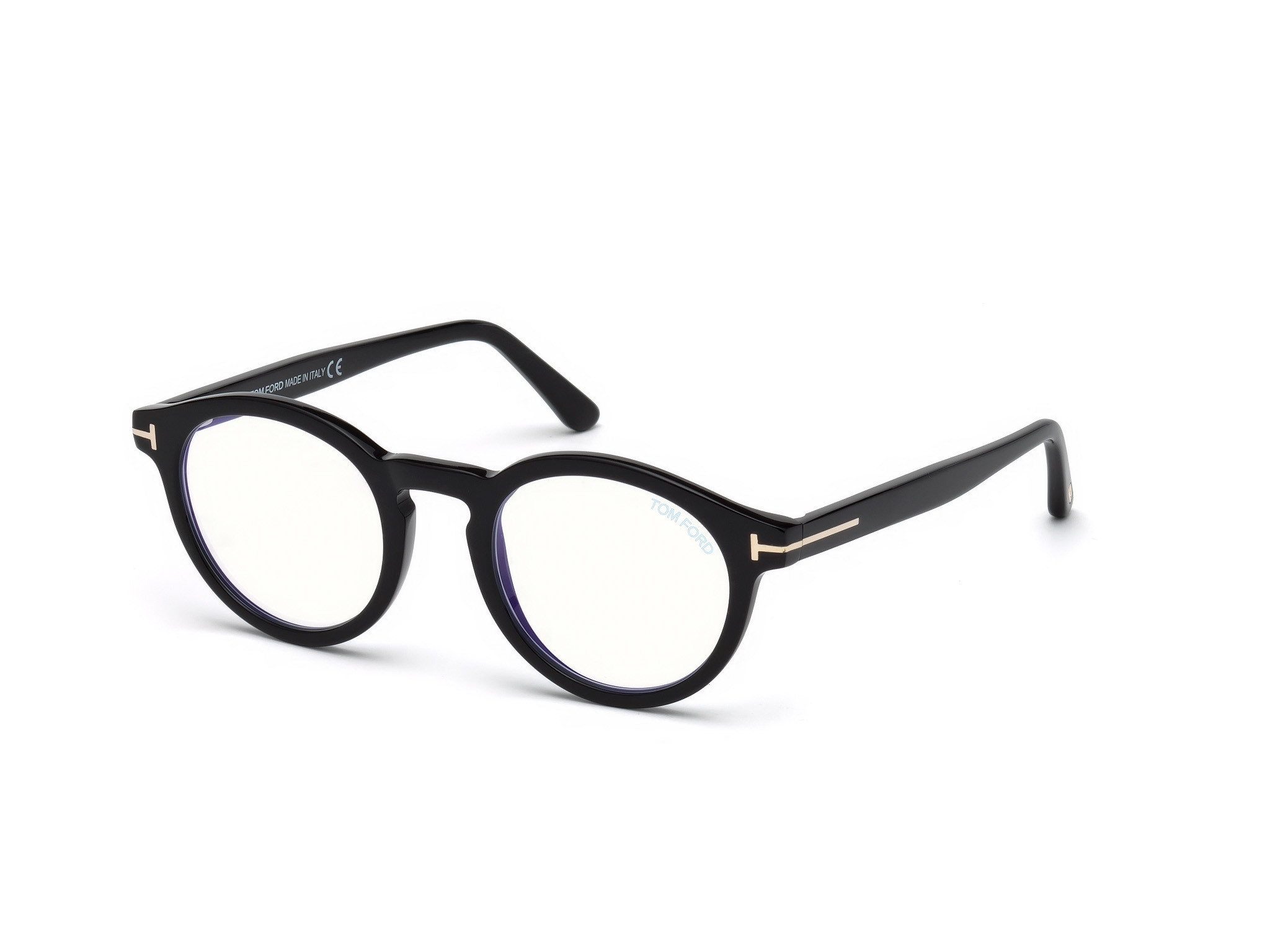 Shiny Black/ Blue Block Lenses