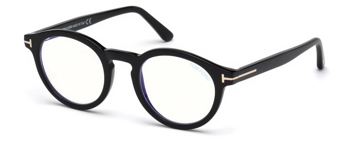 Shiny Black/ Blue Block Lenses