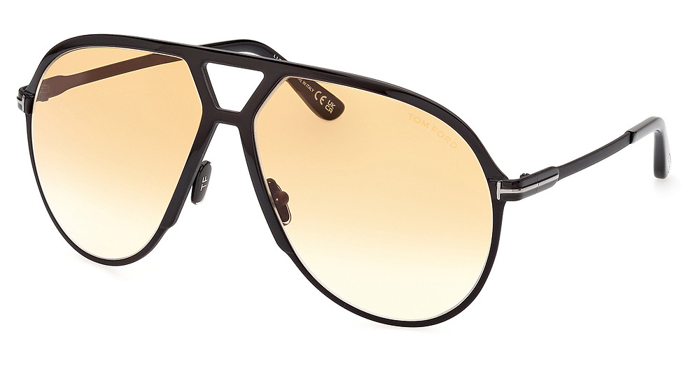 Tom Ford FT1060 aviator sunglasses in Shiny Black/Gradient Brown