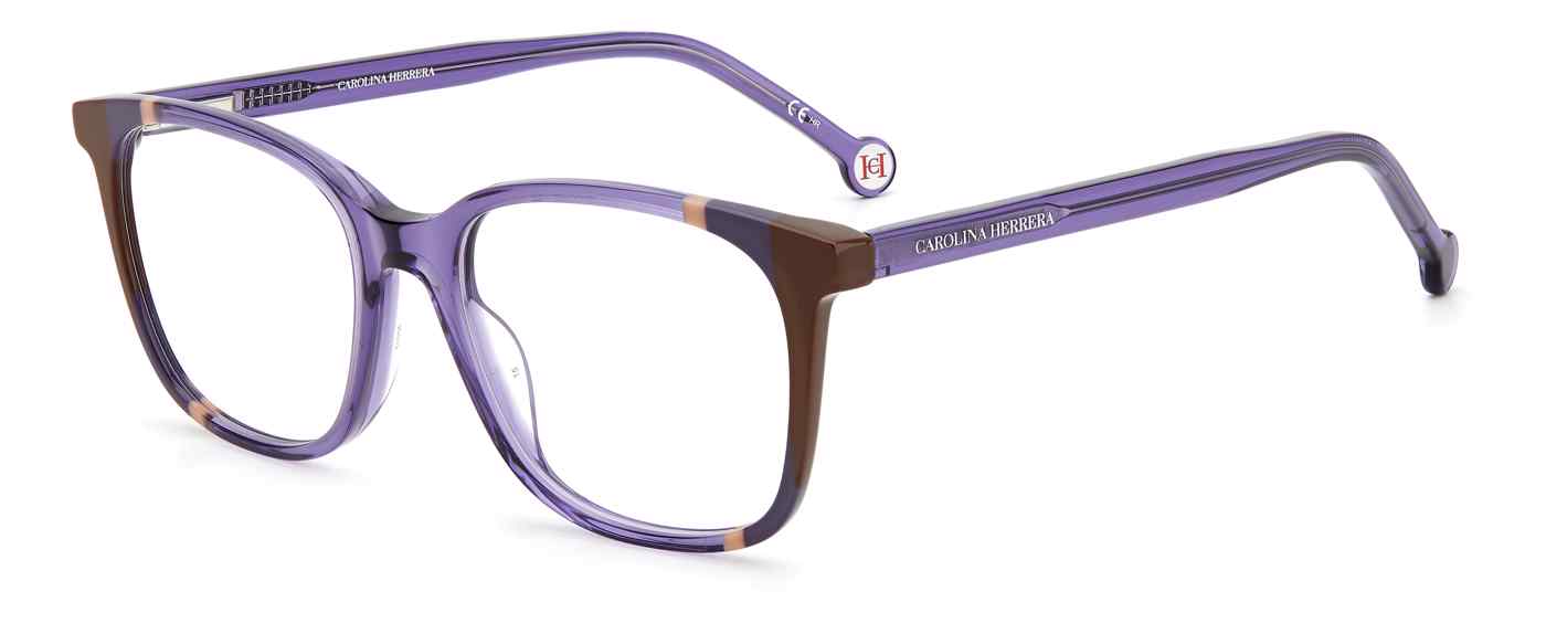 Carolina Herrera CH-0065 square eyeglasses in Violet Brown