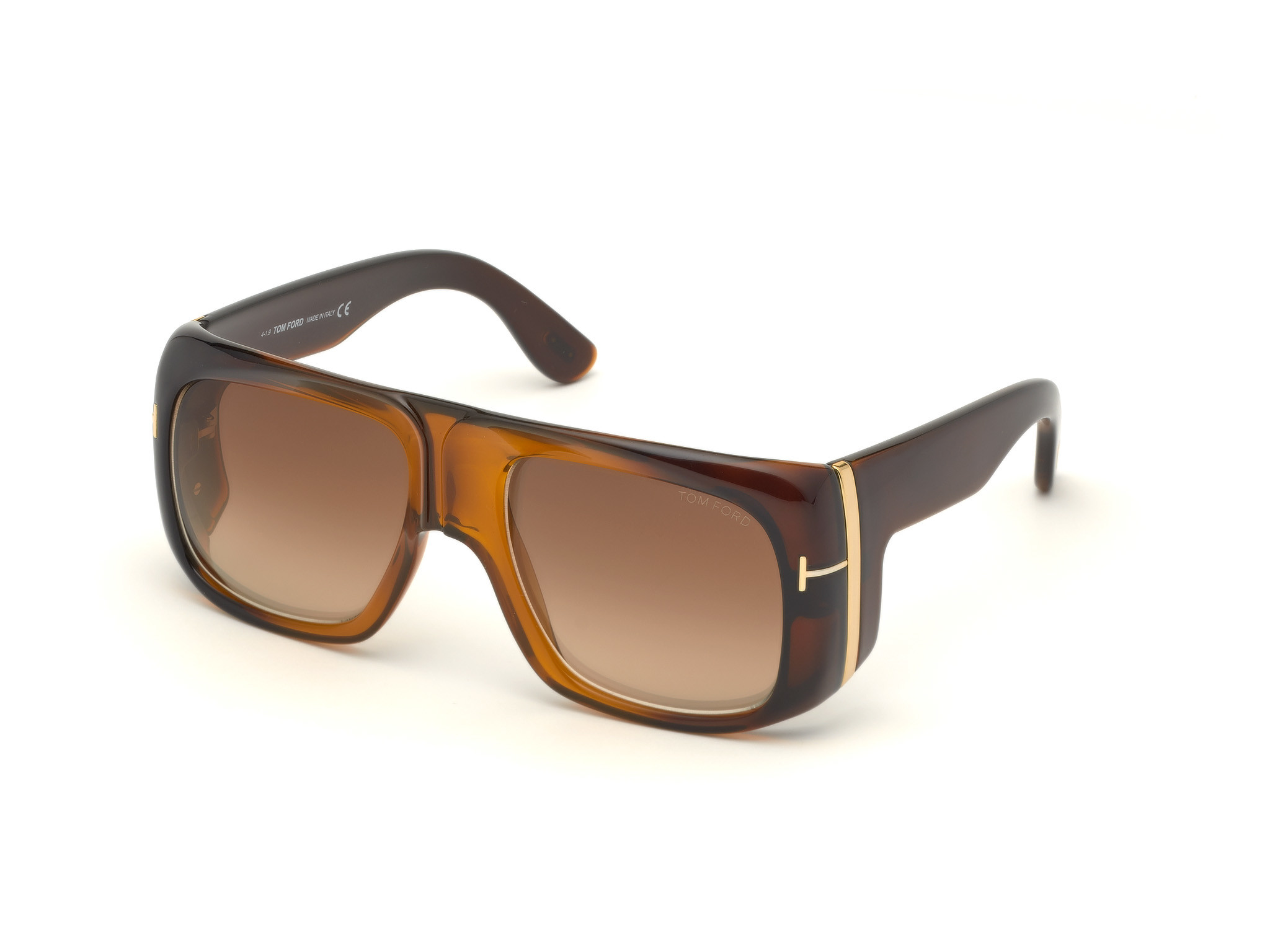 Tom Ford FT0733 Gino square sunglasses in Transp. Dark Brown W. Fade To