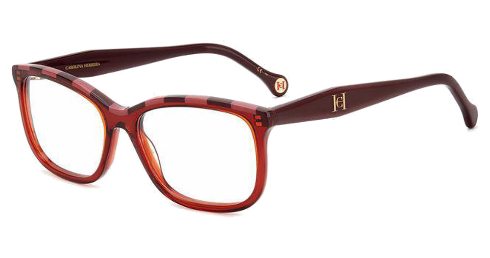 Carolina Herrera HER 0147 rectangle eyeglasses in Burgun Red