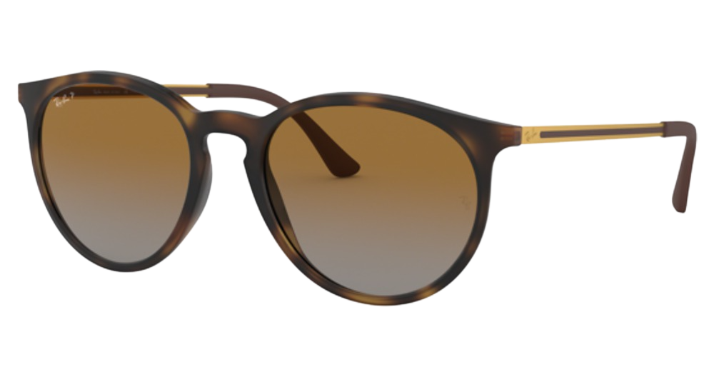Ray-Ban RB4274 round sunglasses in Rubber Havana/Grey Gradient Brown