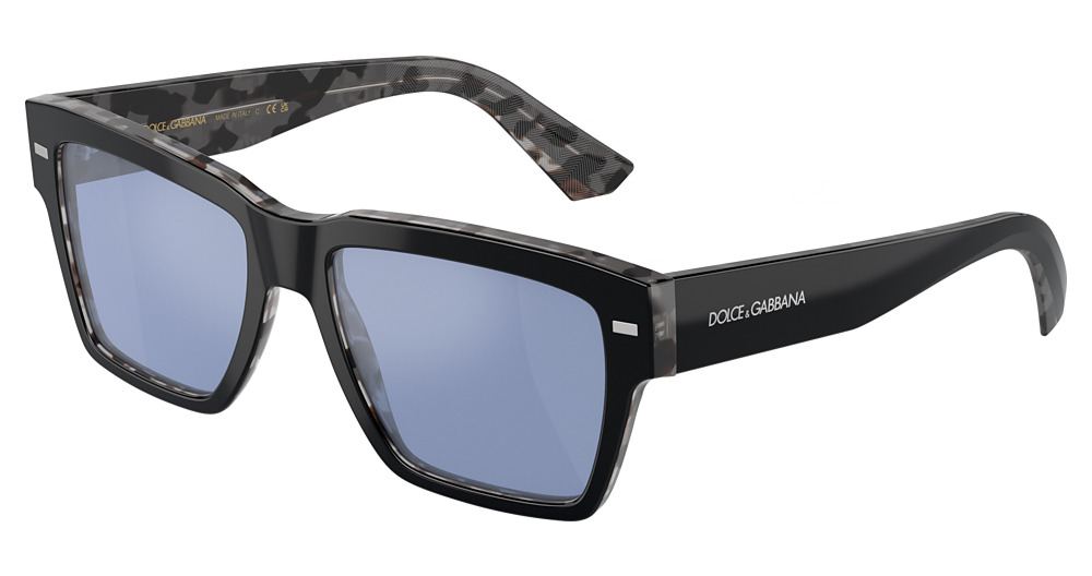 BLACK ON GREY HAVANA / LIGHT BLUE MIRROR SILVER