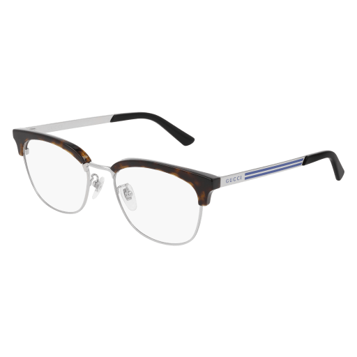 Gucci GG0698OA rectangle eyeglasses in Havana Silver Transparent