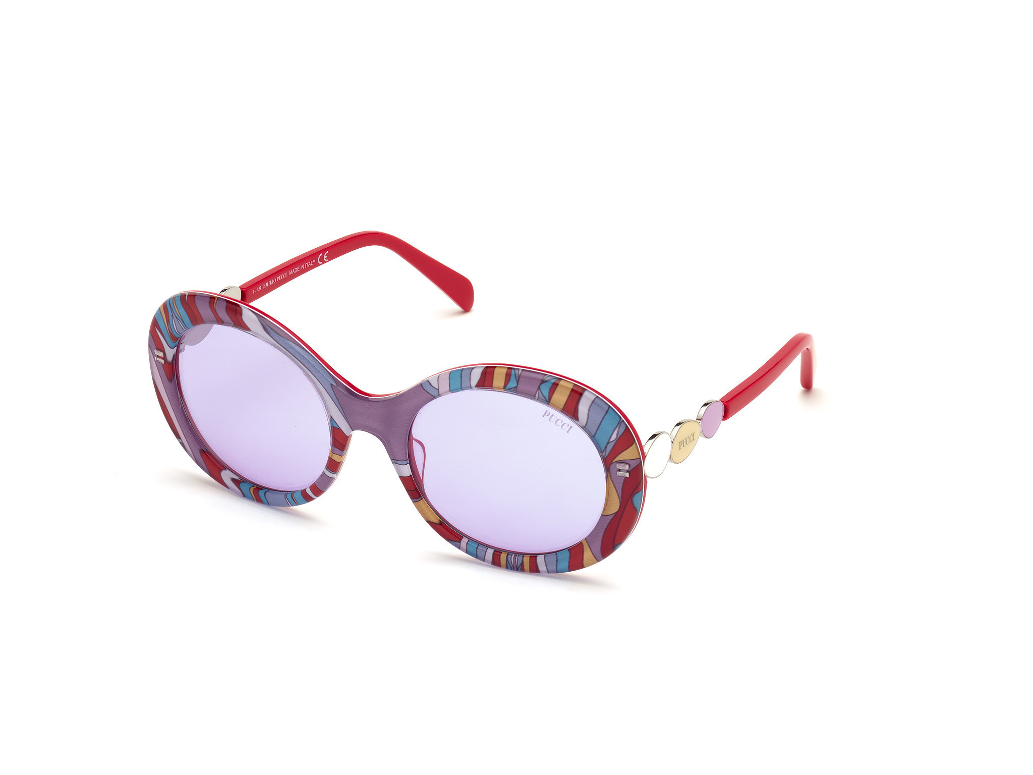 Shiny Fuchsia W. Inner Front Coral Burle Print/ Lilac Lenses