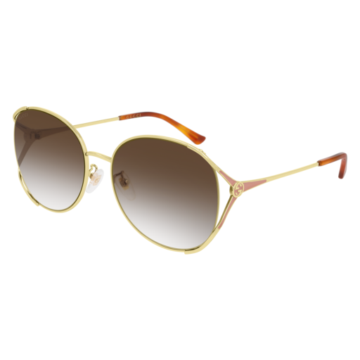 Gucci GG0650SK round sunglasses in Gold Gold Brown/Nylon