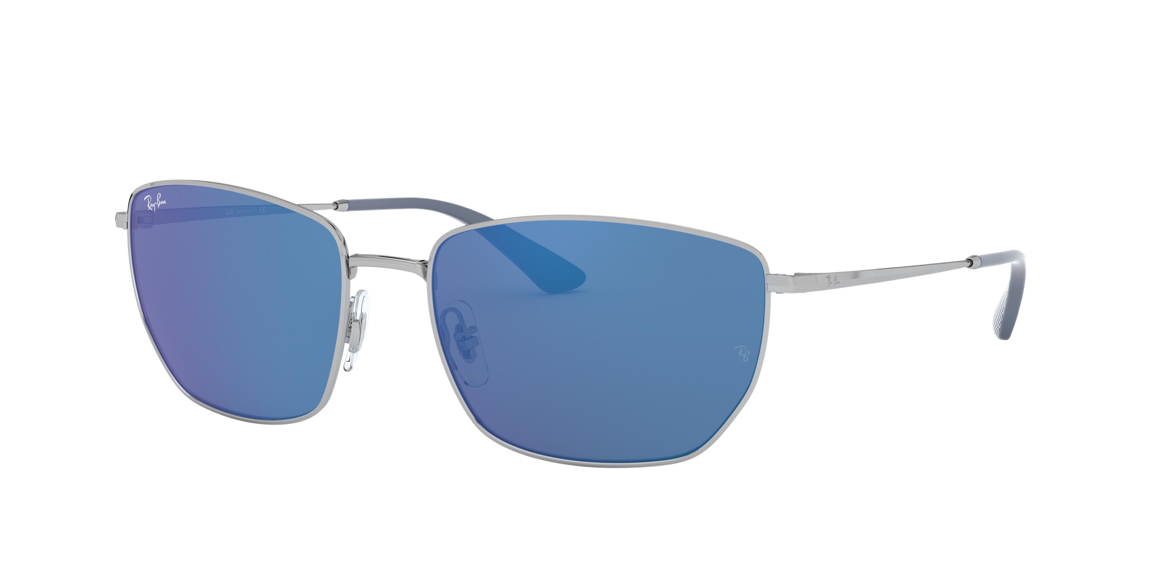 Ray-Ban RB3653 square sunglasses in Silver