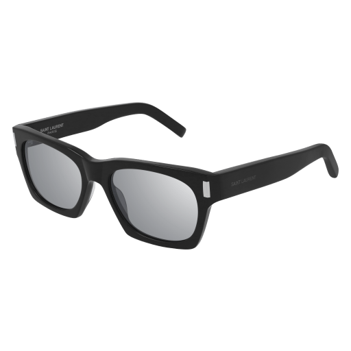 Saint Laurent SL 402 rectangle sunglasses in Black Black Silver/Silver