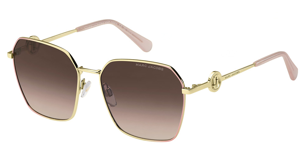 Marc Jacobs MARC 729/S square sunglasses in Gold Pink/Brown Shaded