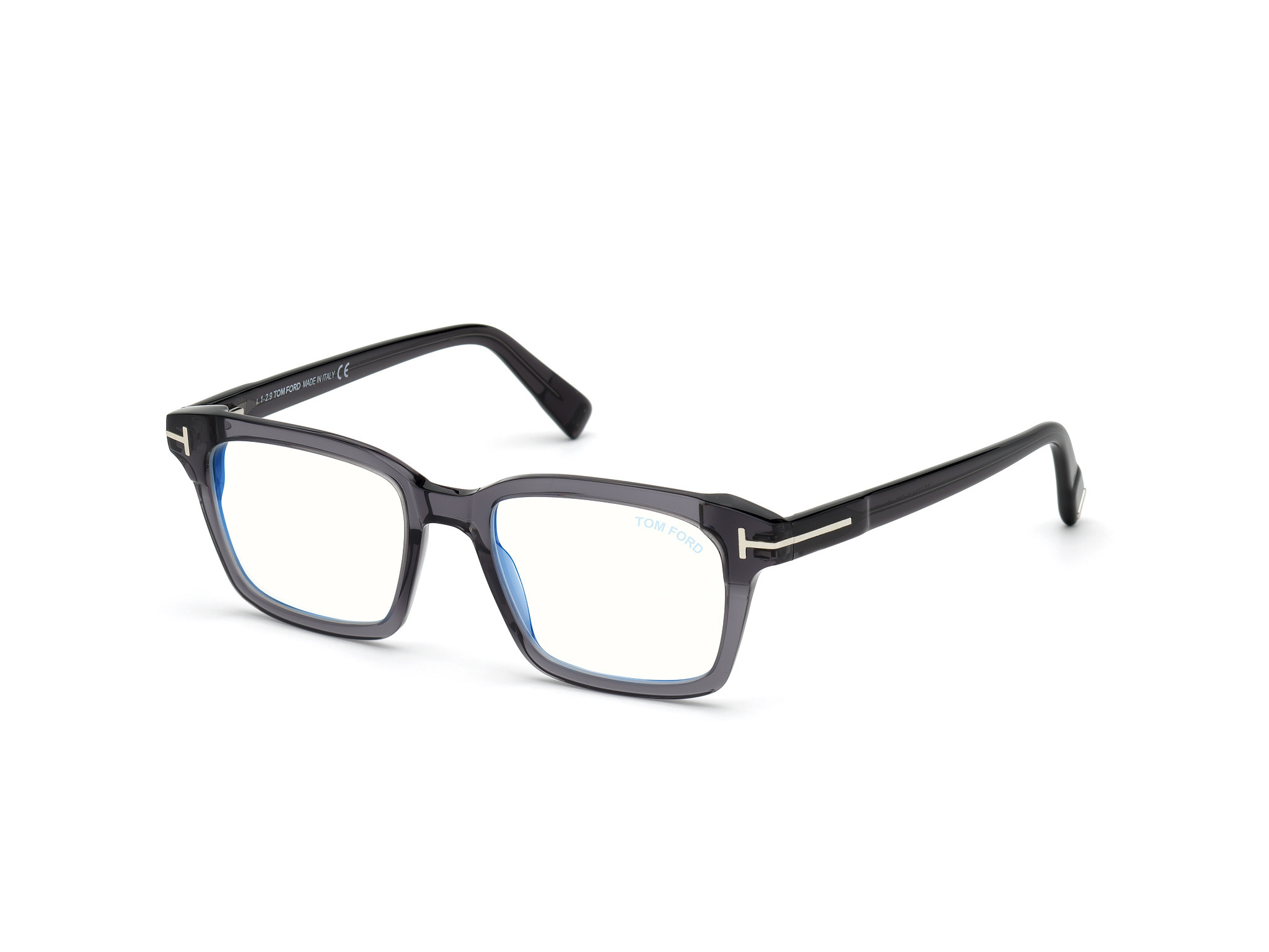 Shiny Dark Grey/ Blue Block Lenses