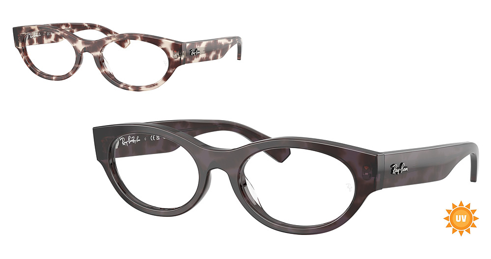 Ray-Ban RX5447 round eyeglasses in Photo Havana Grey