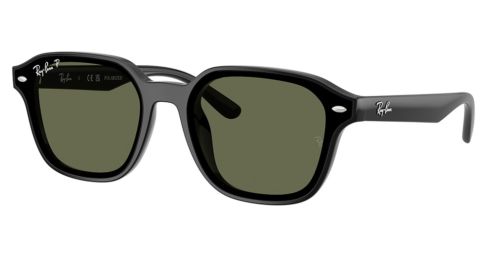 Ray-Ban RB4458D round sunglasses in Black/Dark Green Polarized