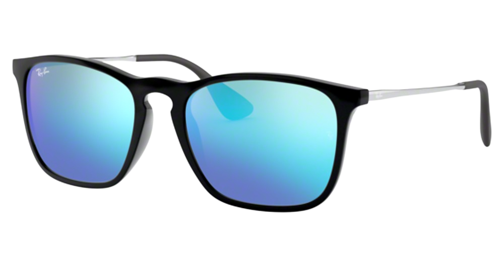 Ray-Ban RB4187 CHRIS square sunglasses in Black/Blue Flash