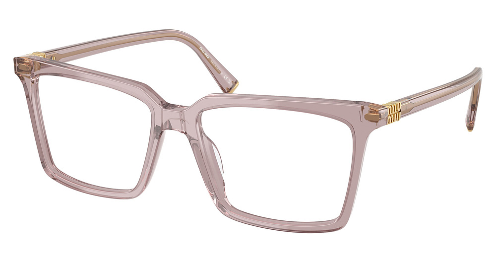 Miu Miu MU 08XV square eyeglasses in Trasparent Mauve