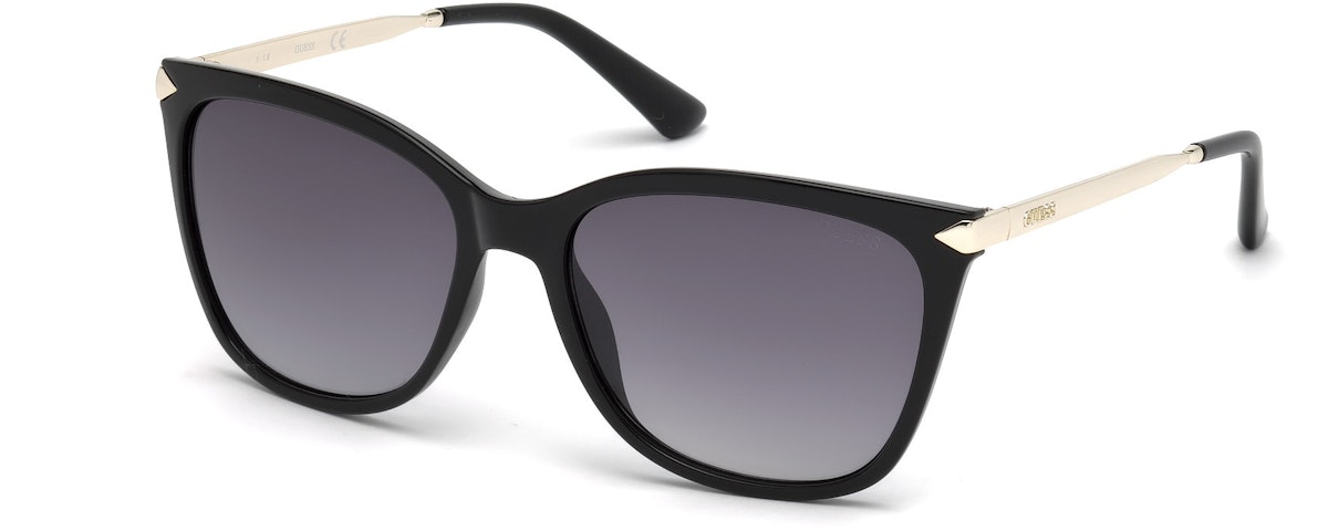 Shiny Black With Gold Temples/smoke Gradient Lens