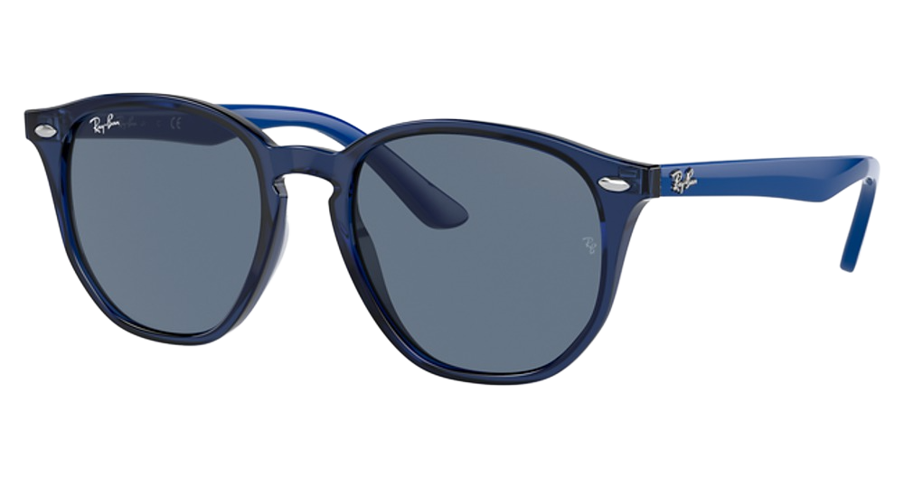 Ray-Ban RJ9070S round sunglasses in Transparent Blue/Dark Blue