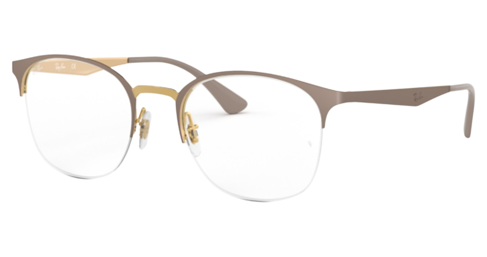 Ray-Ban RX6422 square eyeglasses in Matte Beige on Arista