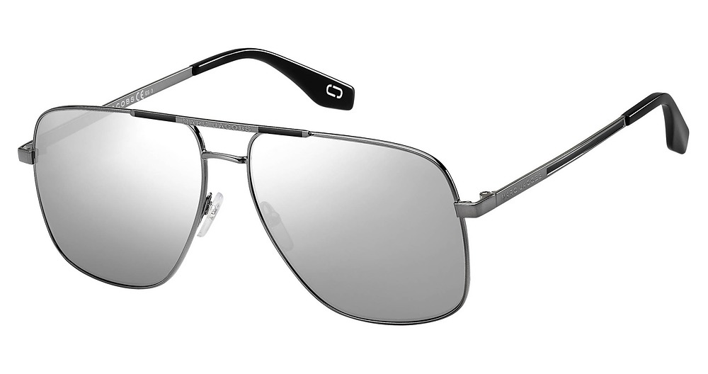 Marc Jacobs Marc 387/S aviator sunglasses in Black/Silver Mirror