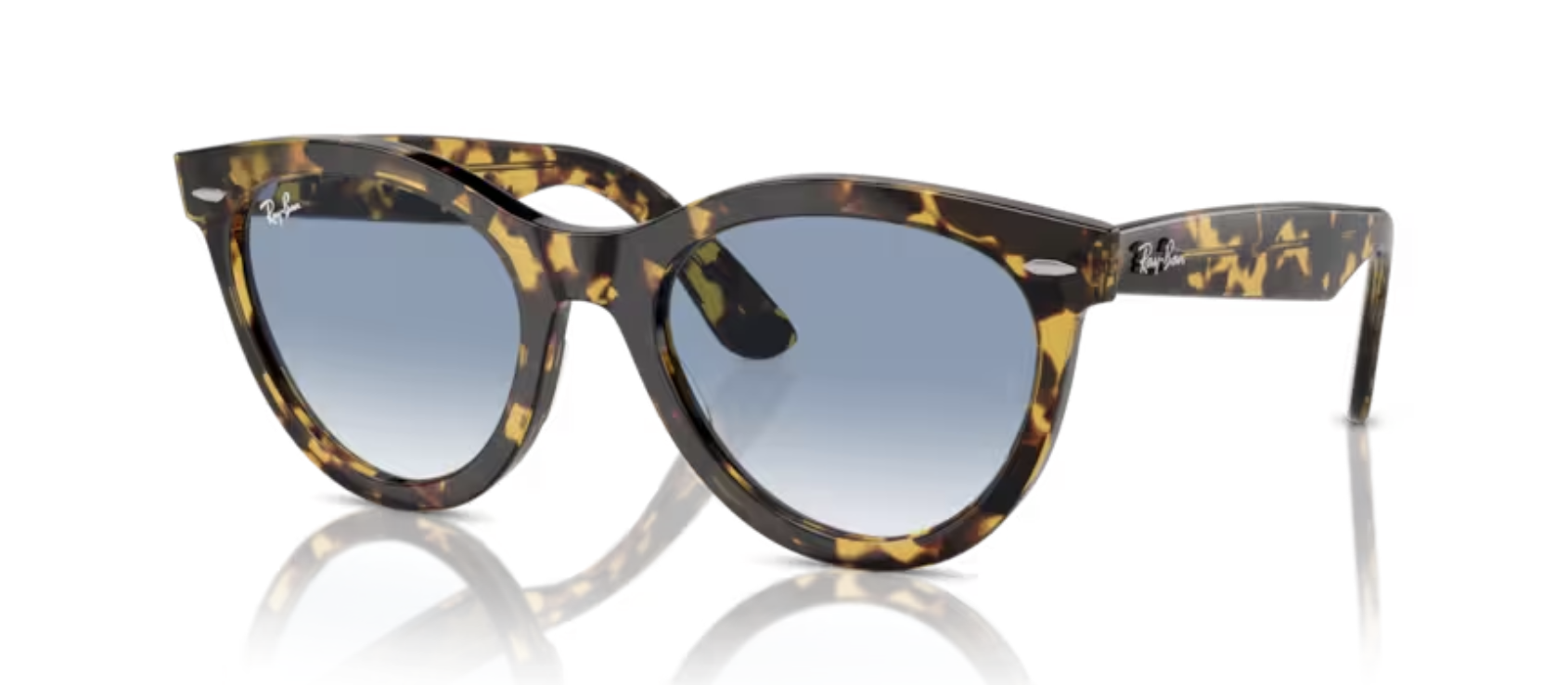 Ray-Ban RB2241F WAYFARER WAY cateye sunglasses in Yellow Havana/Clear Gradient Blue