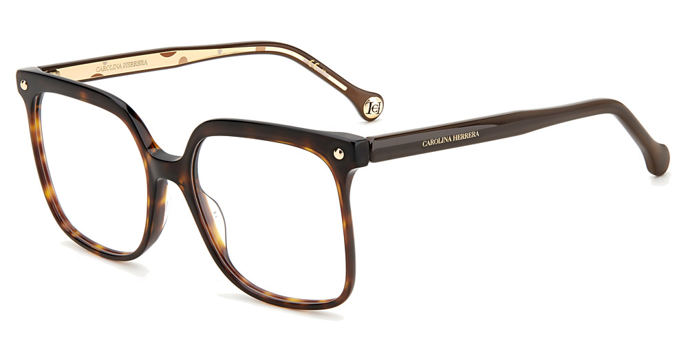 Carolina Herrera CH 0011 square eyeglasses in Havana