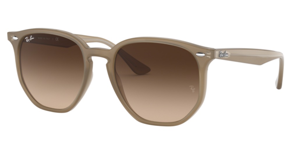 Ray-Ban RB4306F round sunglasses in Opal Beige/Brown Gradient Dark Brown