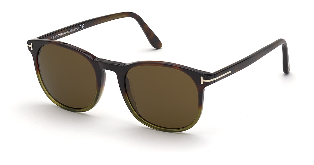 Tom Ford FT0858 round sunglasses in Havana/Other/Roviex
