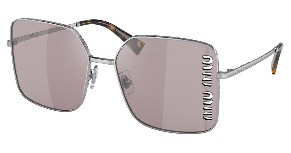 Miu Miu MU 51YS square sunglasses in Silver/Violet Mirror Flash Silver