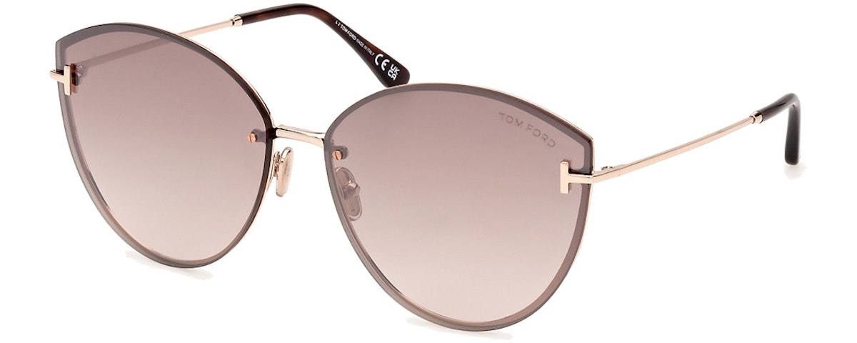 shiny rose gold / brown mirror